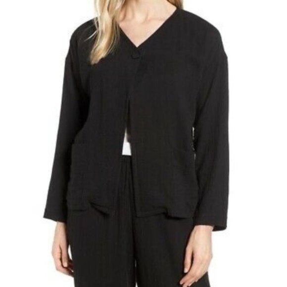 SOLD NWT Eileen Fisher Cropped Organic Cotton Jacket - Picture 2 of 7